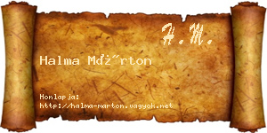 Halma Márton névjegykártya