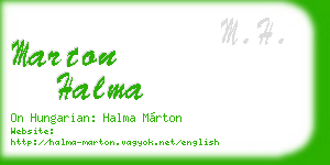 marton halma business card